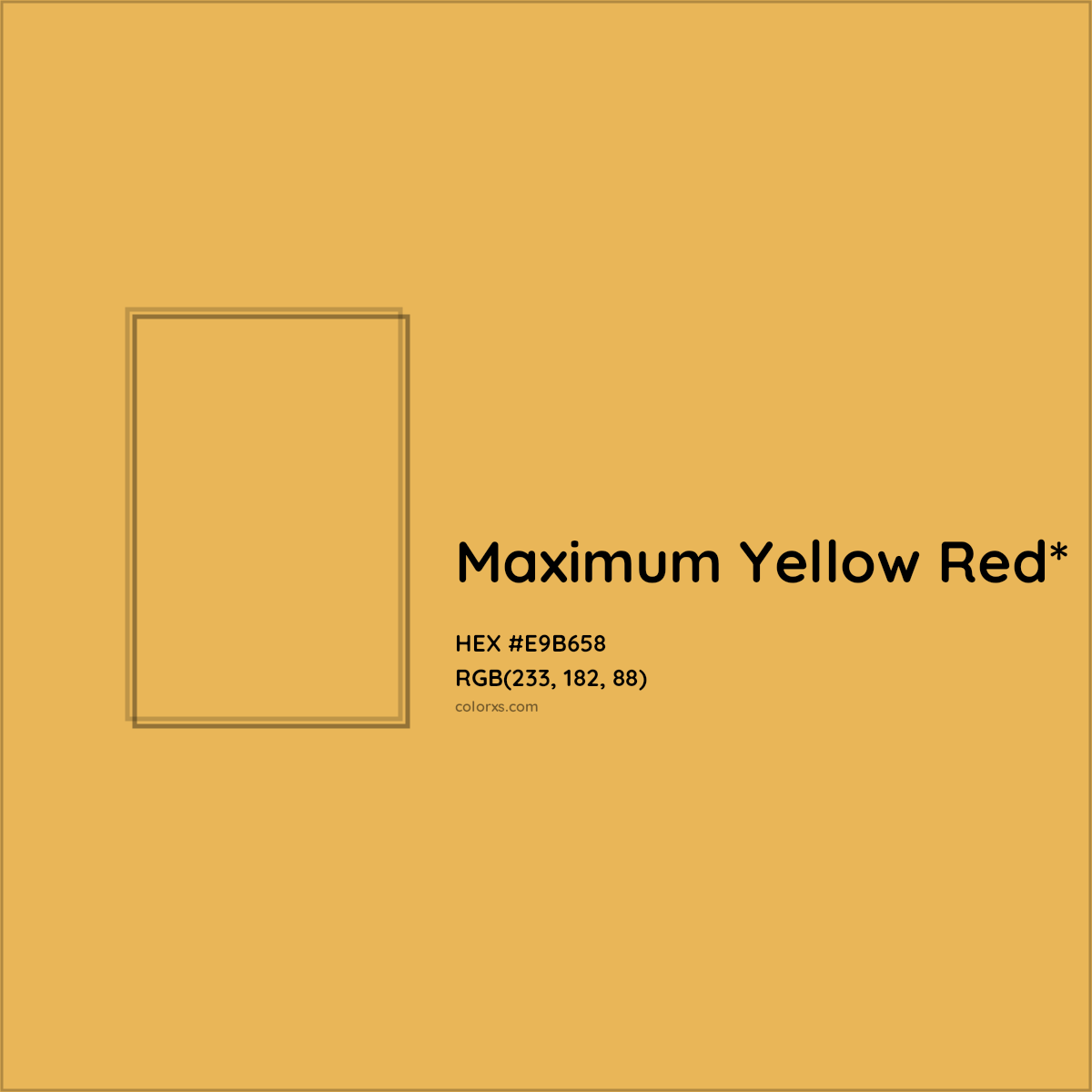 #E9B658 hex color. RGB, RYB, CMYK, HSL, HSV codes and color conversions. Matching color names, palettes, paints.