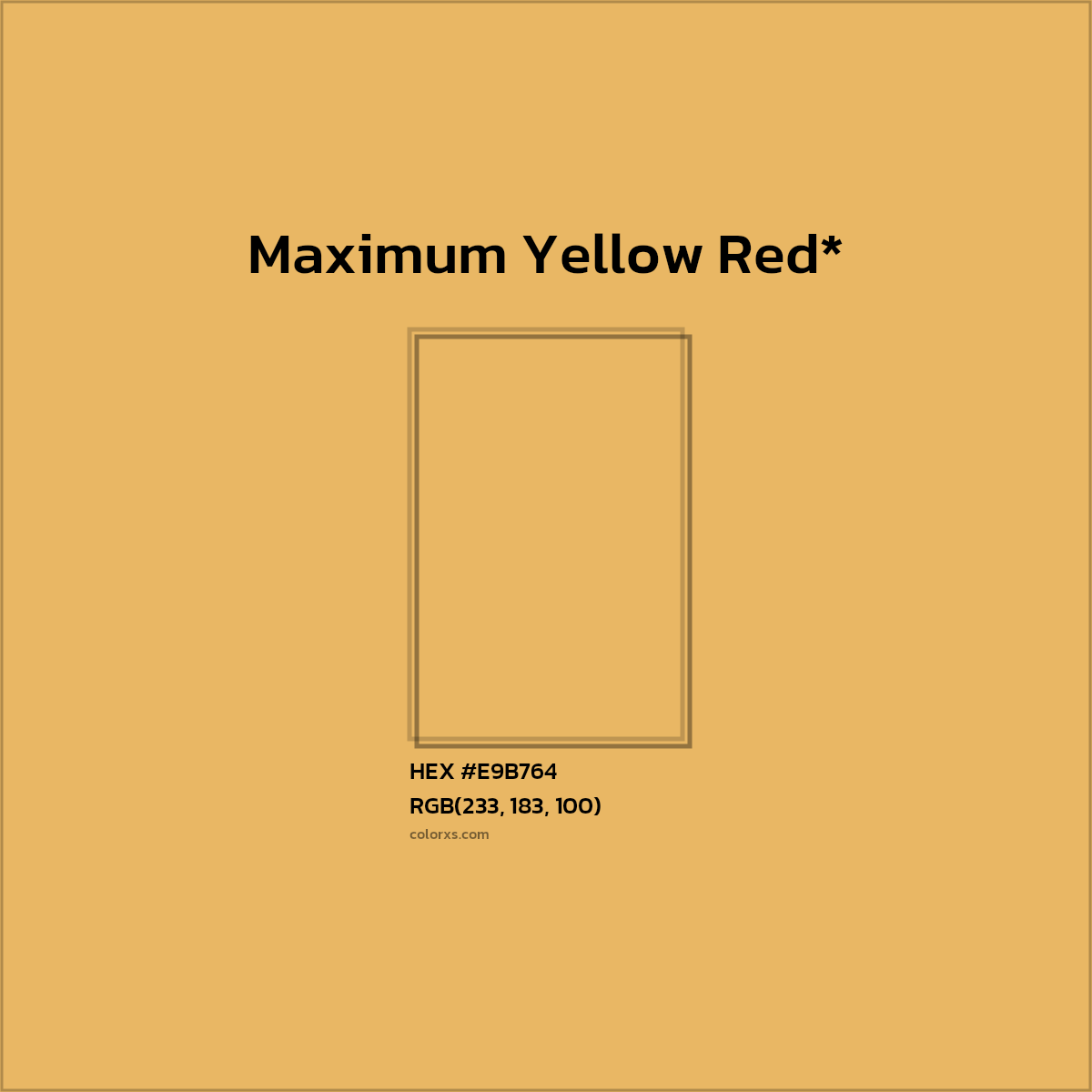 #E9B764 hex color. RGB, RYB, CMYK, HSL, HSV codes and color conversions. Matching color names, palettes, paints.