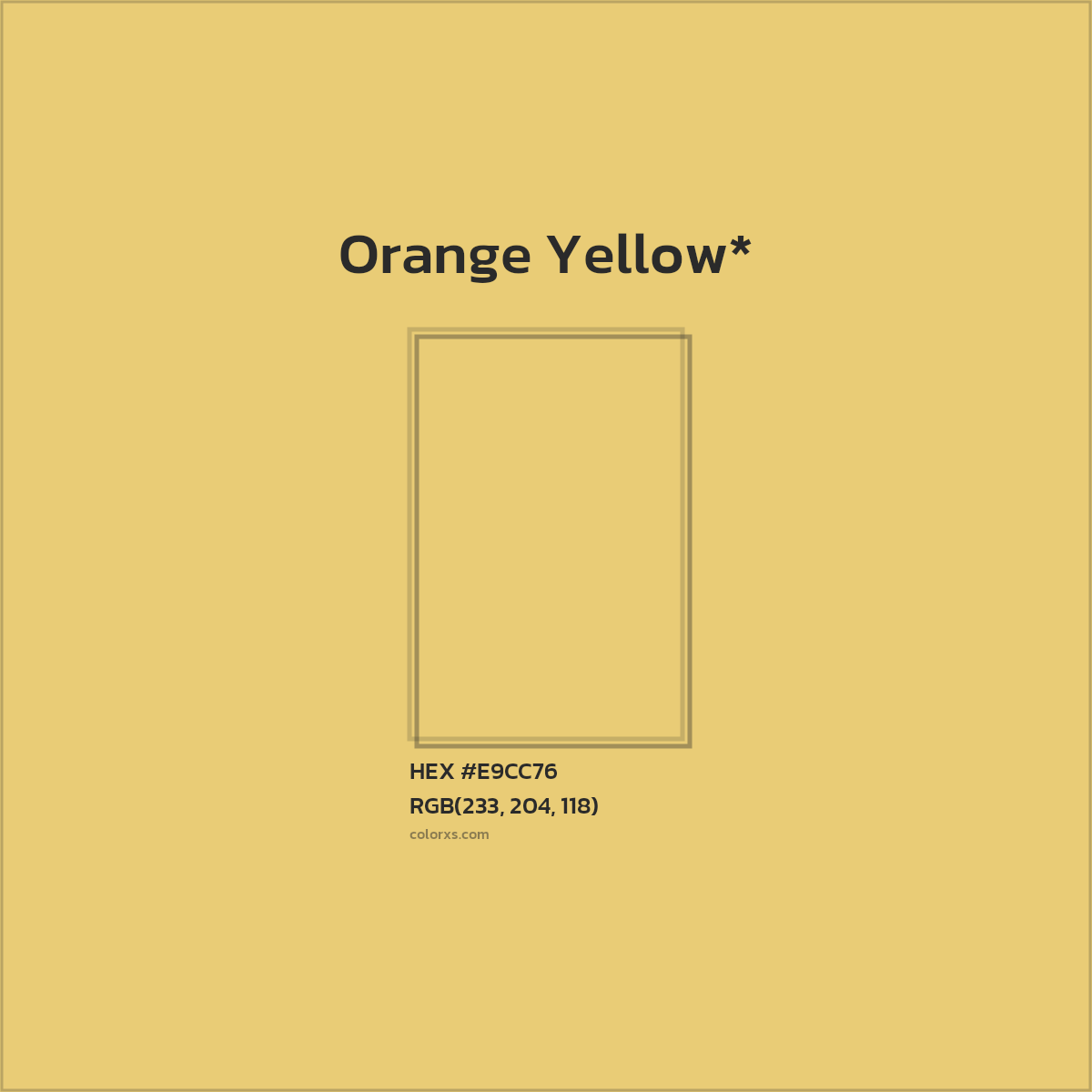 #E9CC76 hex color. RGB, RYB, CMYK, HSL, HSV codes and color conversions. Matching color names, palettes, paints.