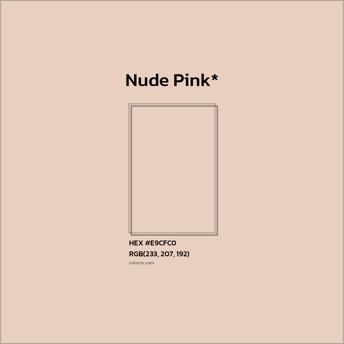 #E9CFC0 hex color. RGB, RYB, CMYK, HSL, HSV codes and color conversions. Matching color names, palettes, paints.