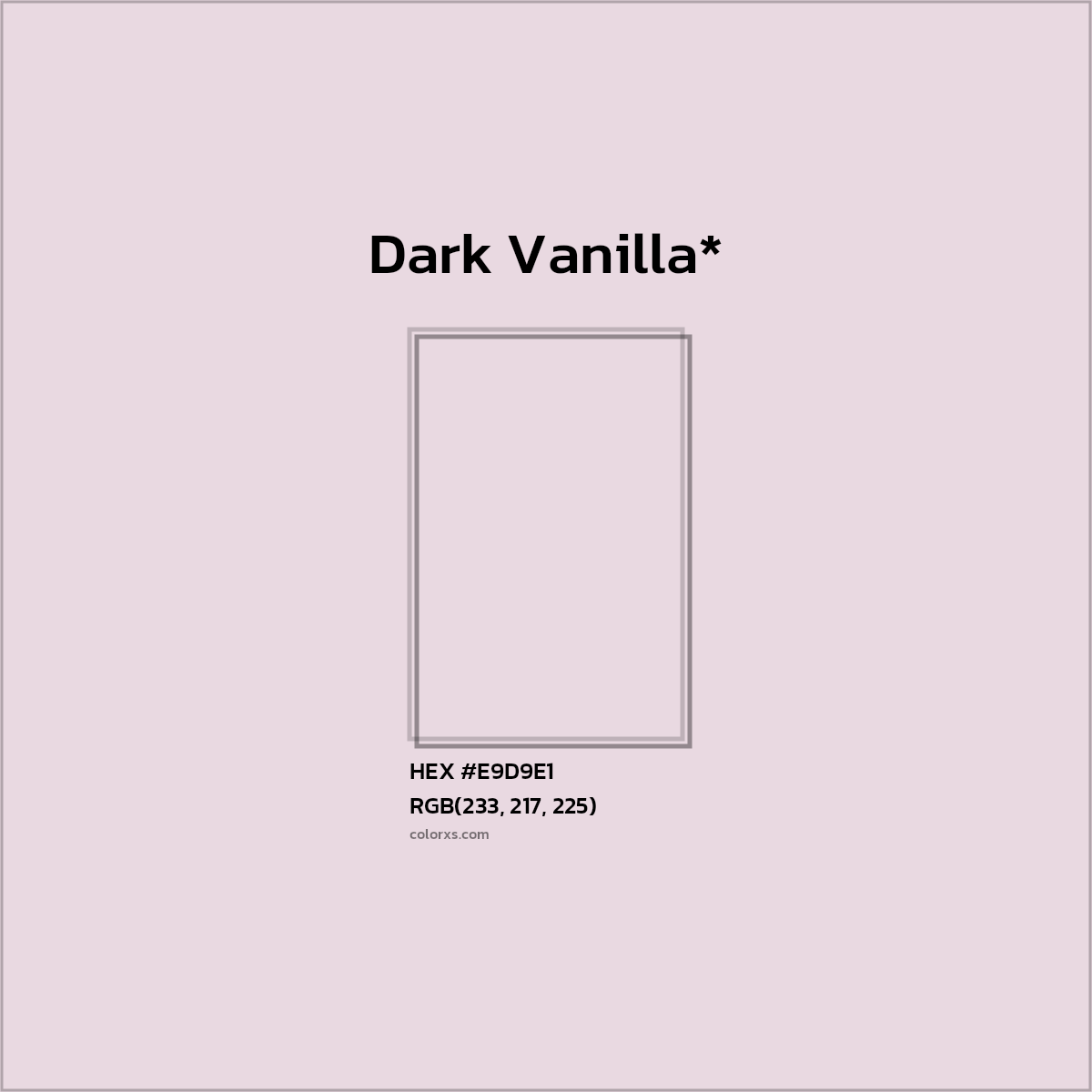 #E9D9E1 hex color. RGB, RYB, CMYK, HSL, HSV codes and color conversions. Matching color names, palettes, paints.