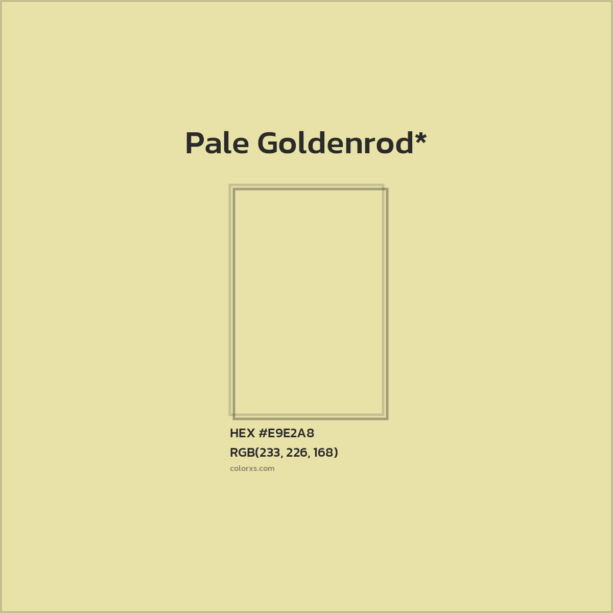 #E9E2A8 hex color. RGB, RYB, CMYK, HSL, HSV codes and color conversions. Matching color names, palettes, paints.