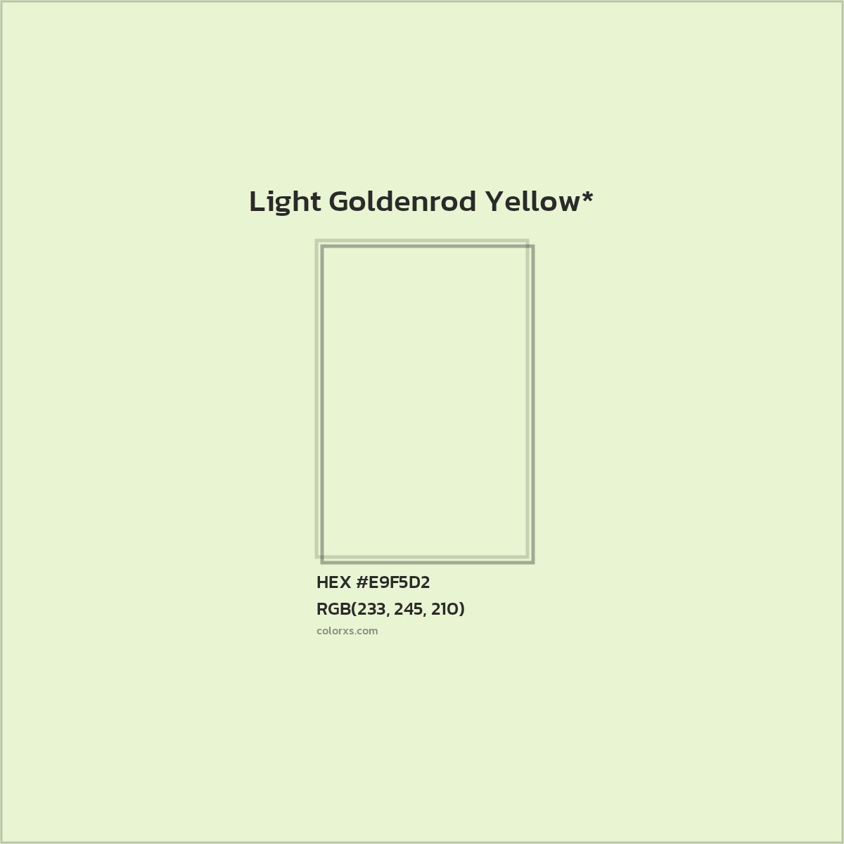 #E9F5D2 hex color. RGB, RYB, CMYK, HSL, HSV codes and color conversions. Matching color names, palettes, paints.