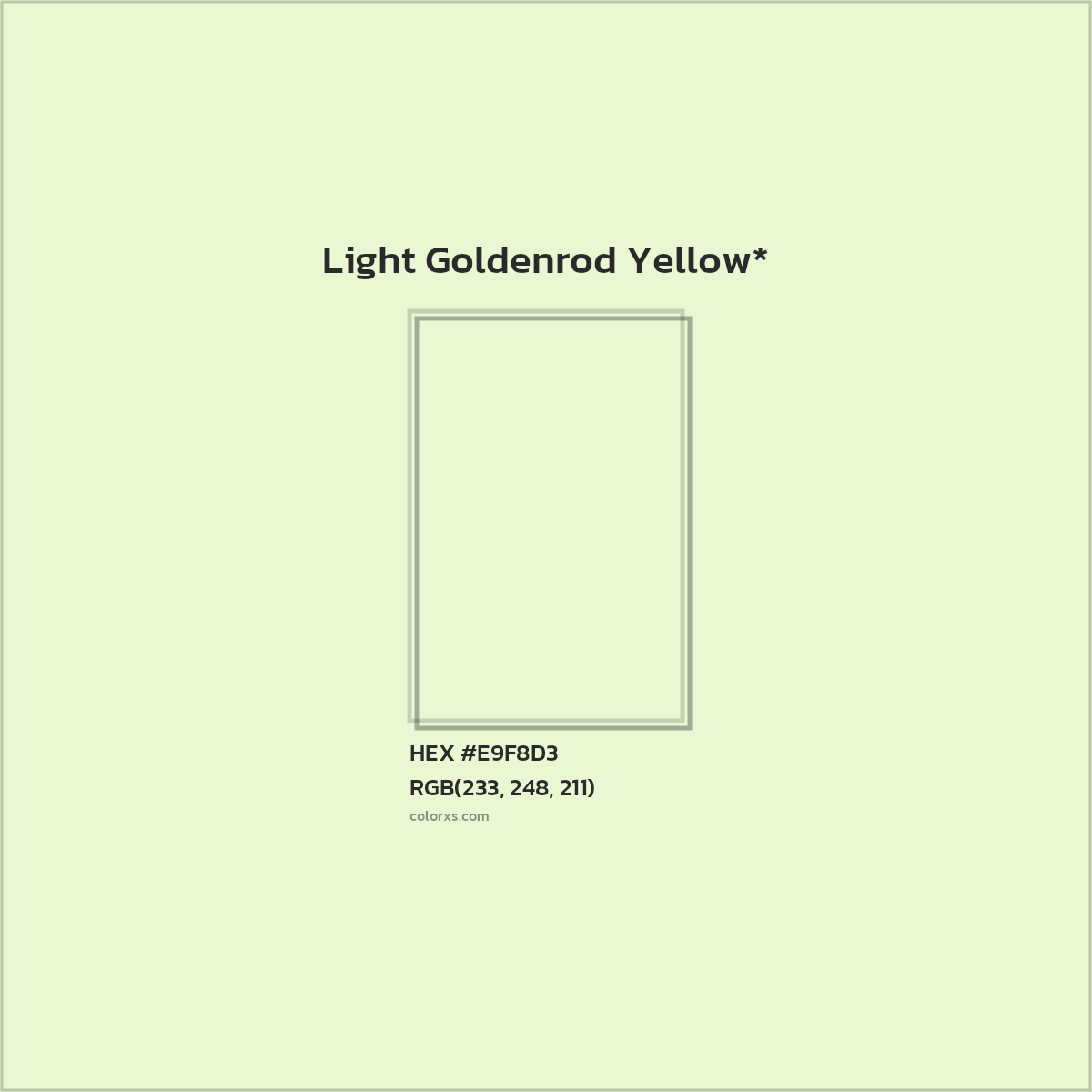 #E9F8D3 hex color. RGB, RYB, CMYK, HSL, HSV codes and color conversions. Matching color names, palettes, paints.