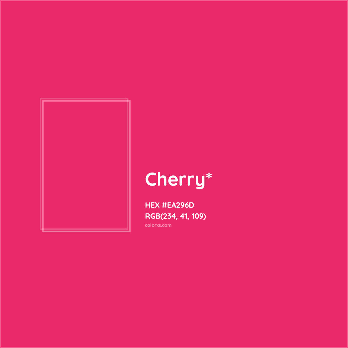 #EA296D hex color. RGB, RYB, CMYK, HSL, HSV codes and color conversions. Matching color names, palettes, paints.