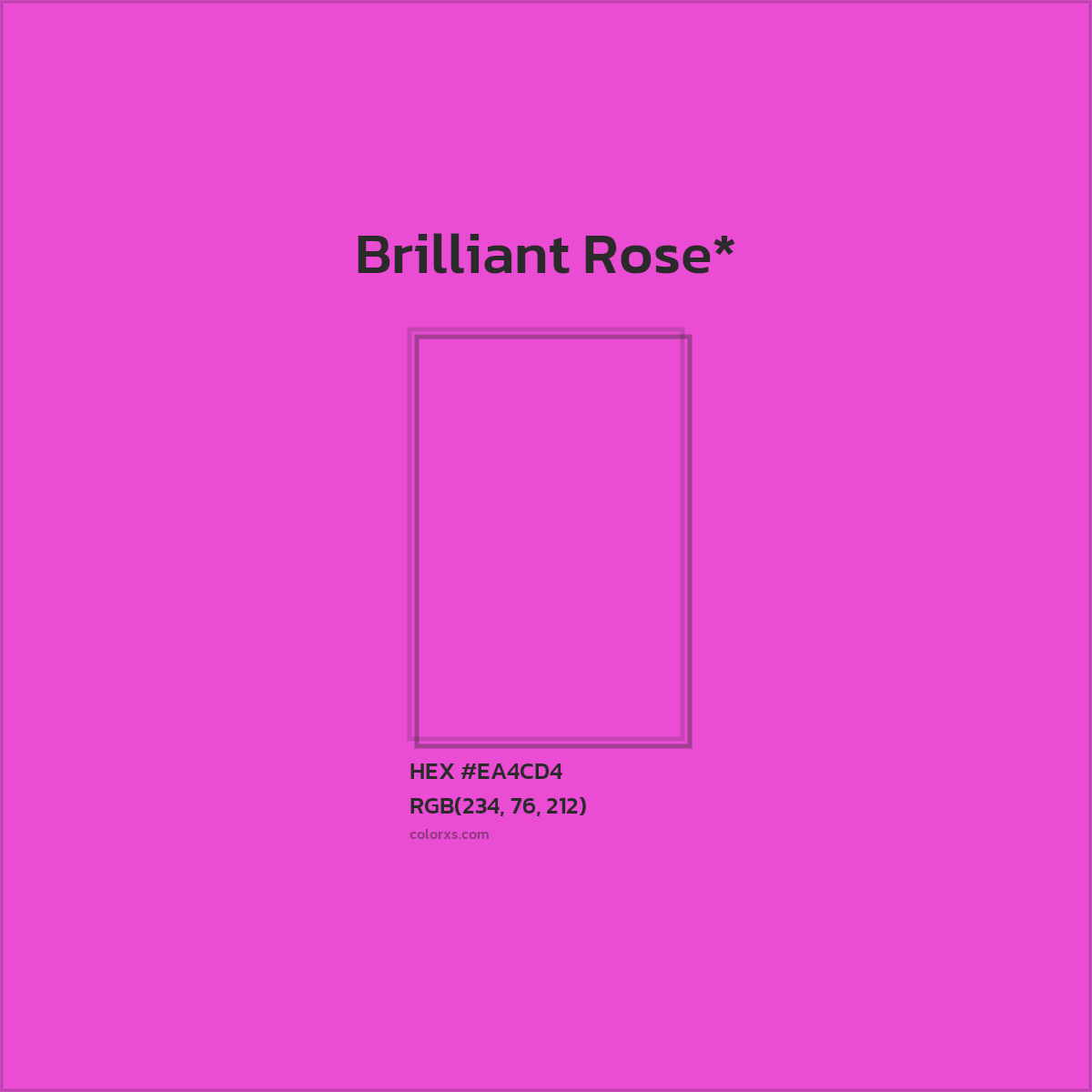 #EA4CD4 hex color. RGB, RYB, CMYK, HSL, HSV codes and color conversions. Matching color names, palettes, paints.