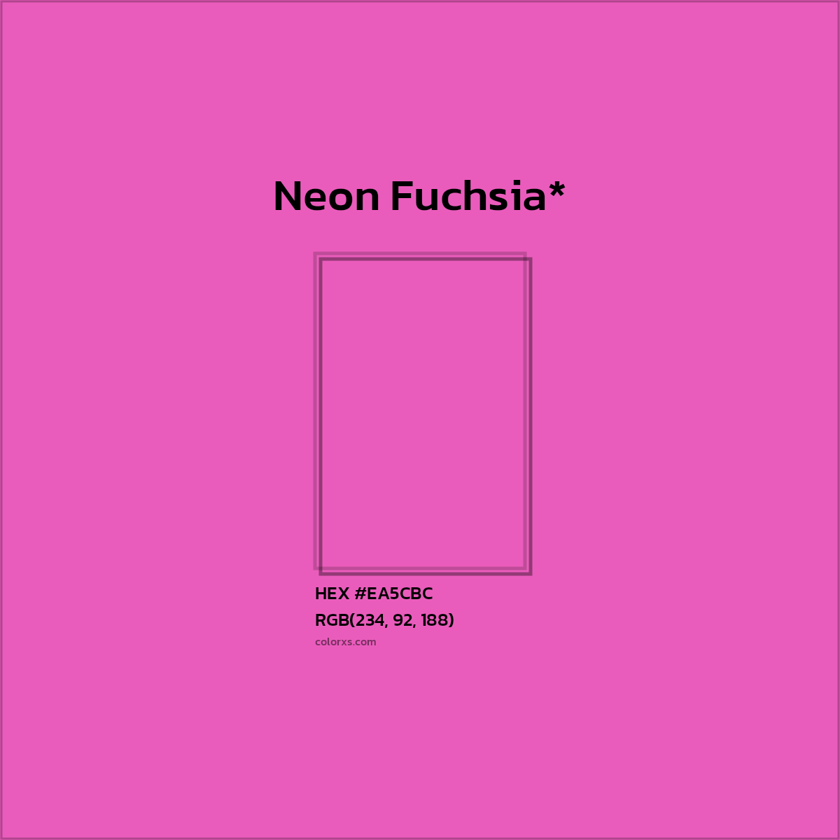 #EA5CBC hex color. RGB, RYB, CMYK, HSL, HSV codes and color conversions. Matching color names, palettes, paints.