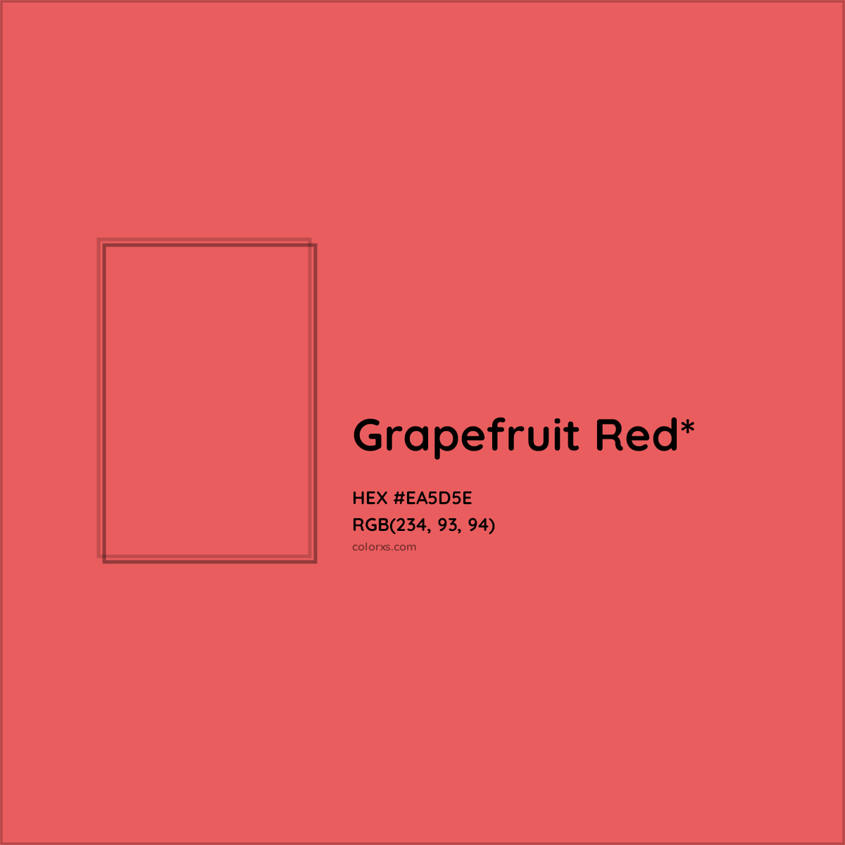 #EA5D5E hex color. RGB, RYB, CMYK, HSL, HSV codes and color conversions. Matching color names, palettes, paints.