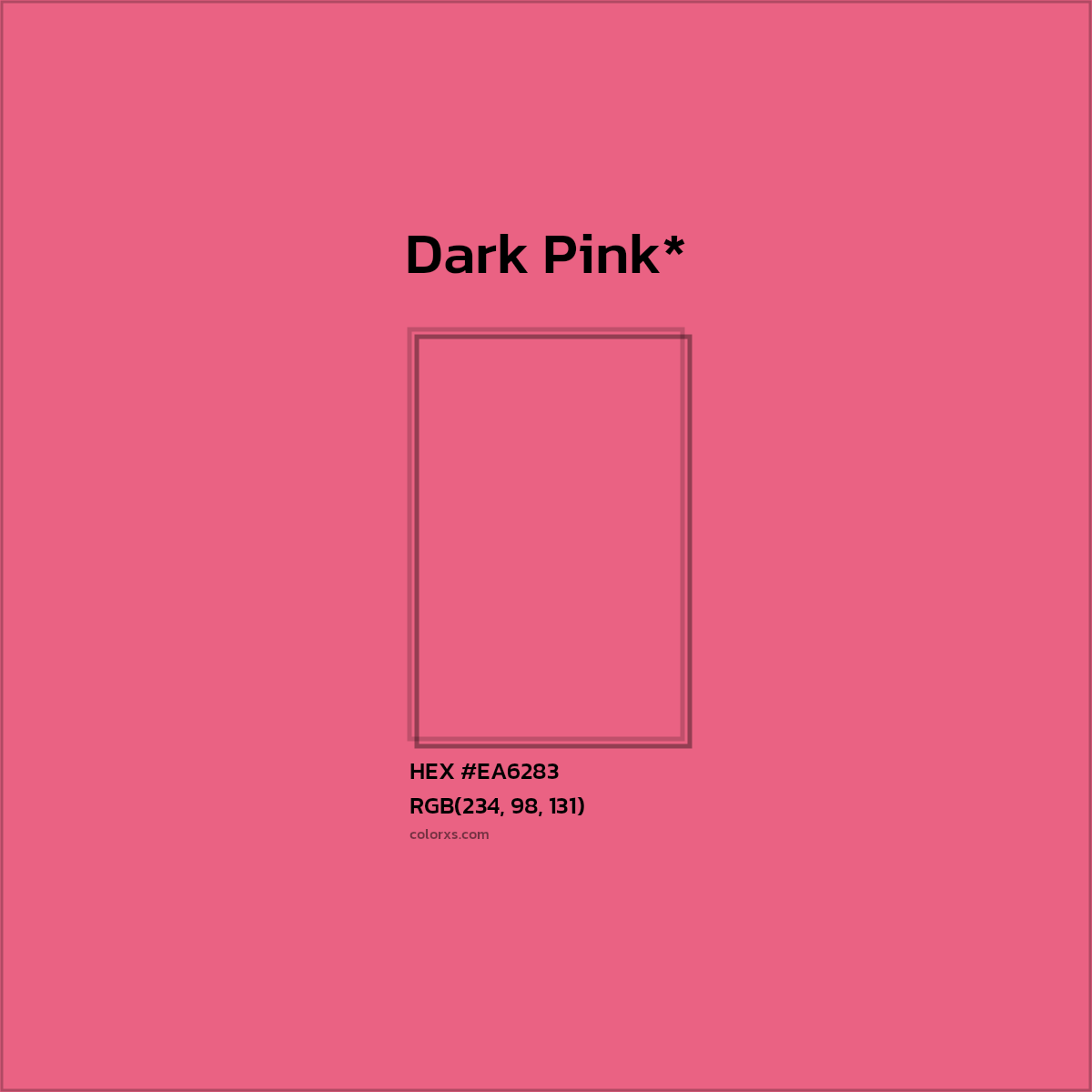#EA6283 hex color. RGB, RYB, CMYK, HSL, HSV codes and color conversions. Matching color names, palettes, paints.