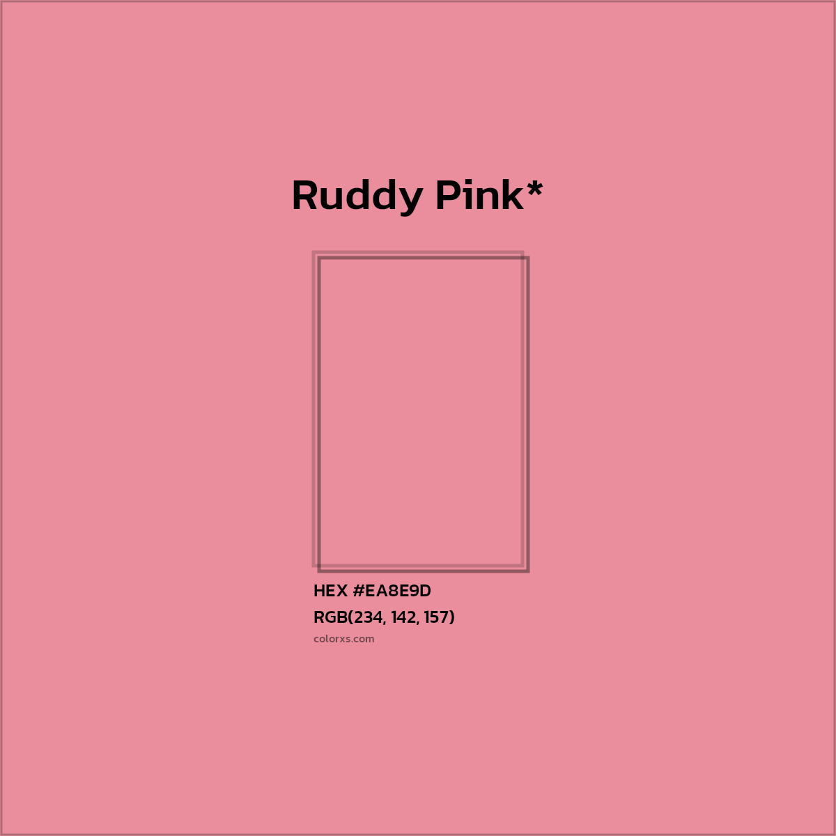 #EA8E9D hex color. RGB, RYB, CMYK, HSL, HSV codes and color conversions. Matching color names, palettes, paints.