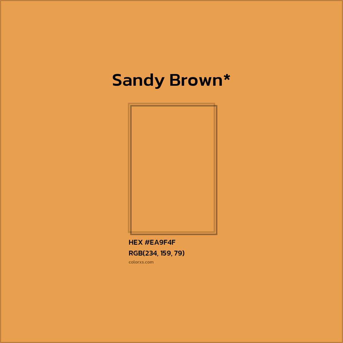 #EA9F4F hex color. RGB, RYB, CMYK, HSL, HSV codes and color conversions. Matching color names, palettes, paints.