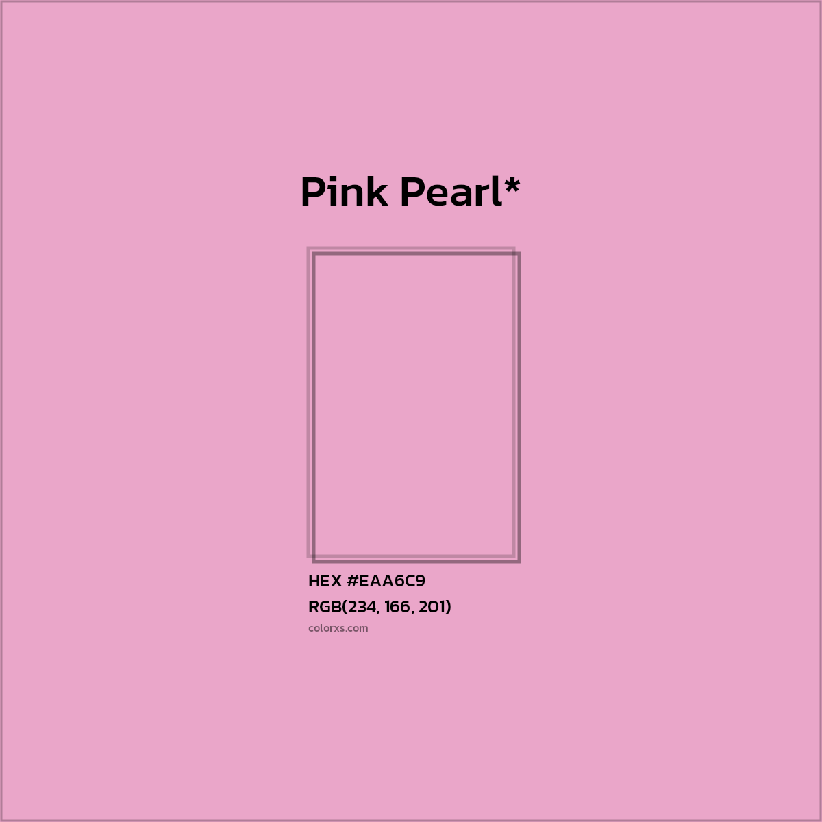 #EAA6C9 hex color. RGB, RYB, CMYK, HSL, HSV codes and color conversions. Matching color names, palettes, paints.