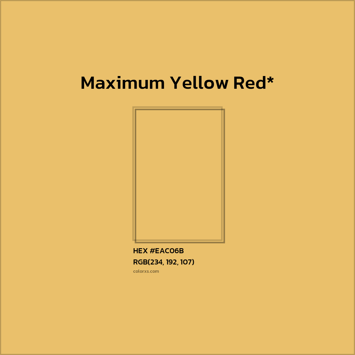 #EAC06B hex color. RGB, RYB, CMYK, HSL, HSV codes and color conversions. Matching color names, palettes, paints.
