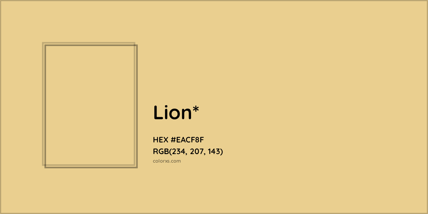 #EACF8F hex color. RGB, RYB, CMYK, HSL, HSV codes and color conversions. Matching color names, palettes, paints.