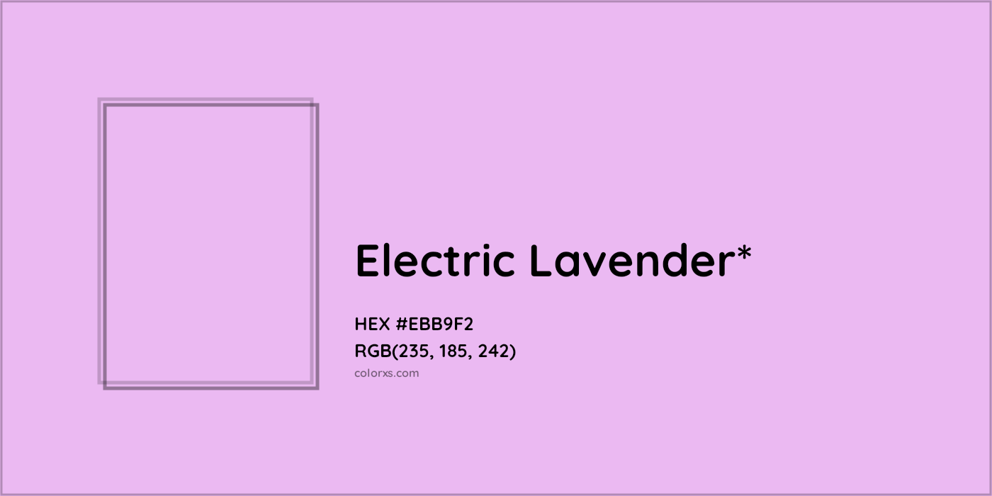 #EBB9F2 hex color. RGB, RYB, CMYK, HSL, HSV codes and color conversions. Matching color names, palettes, paints.