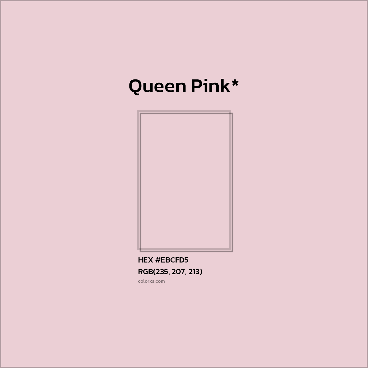 #EBCFD5 hex color. RGB, RYB, CMYK, HSL, HSV codes and color conversions. Matching color names, palettes, paints.