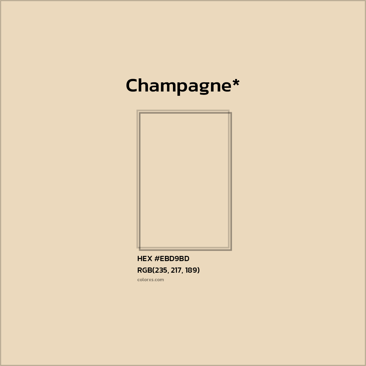#EBD9BD hex color. RGB, RYB, CMYK, HSL, HSV codes and color conversions. Matching color names, palettes, paints.