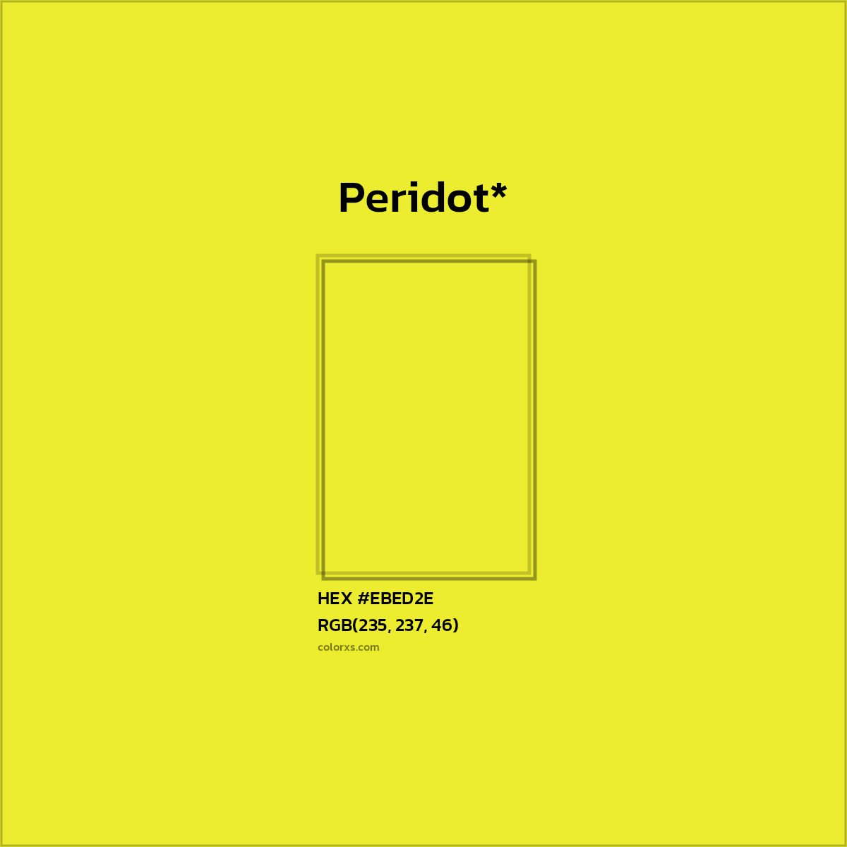 #EBED2E hex color. RGB, RYB, CMYK, HSL, HSV codes and color conversions. Matching color names, palettes, paints.