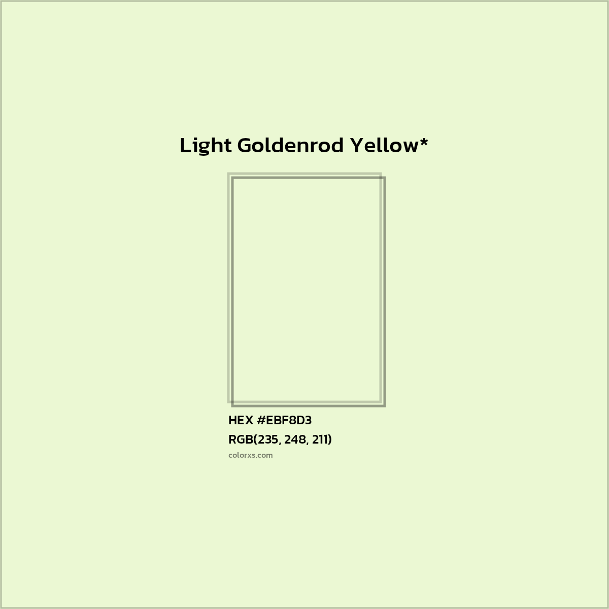#EBF8D3 hex color. RGB, RYB, CMYK, HSL, HSV codes and color conversions. Matching color names, palettes, paints.