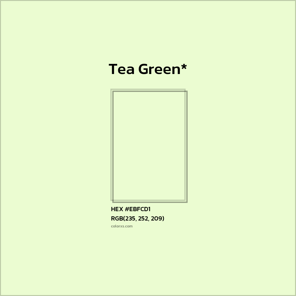 #EBFCD1 hex color. RGB, RYB, CMYK, HSL, HSV codes and color conversions. Matching color names, palettes, paints.