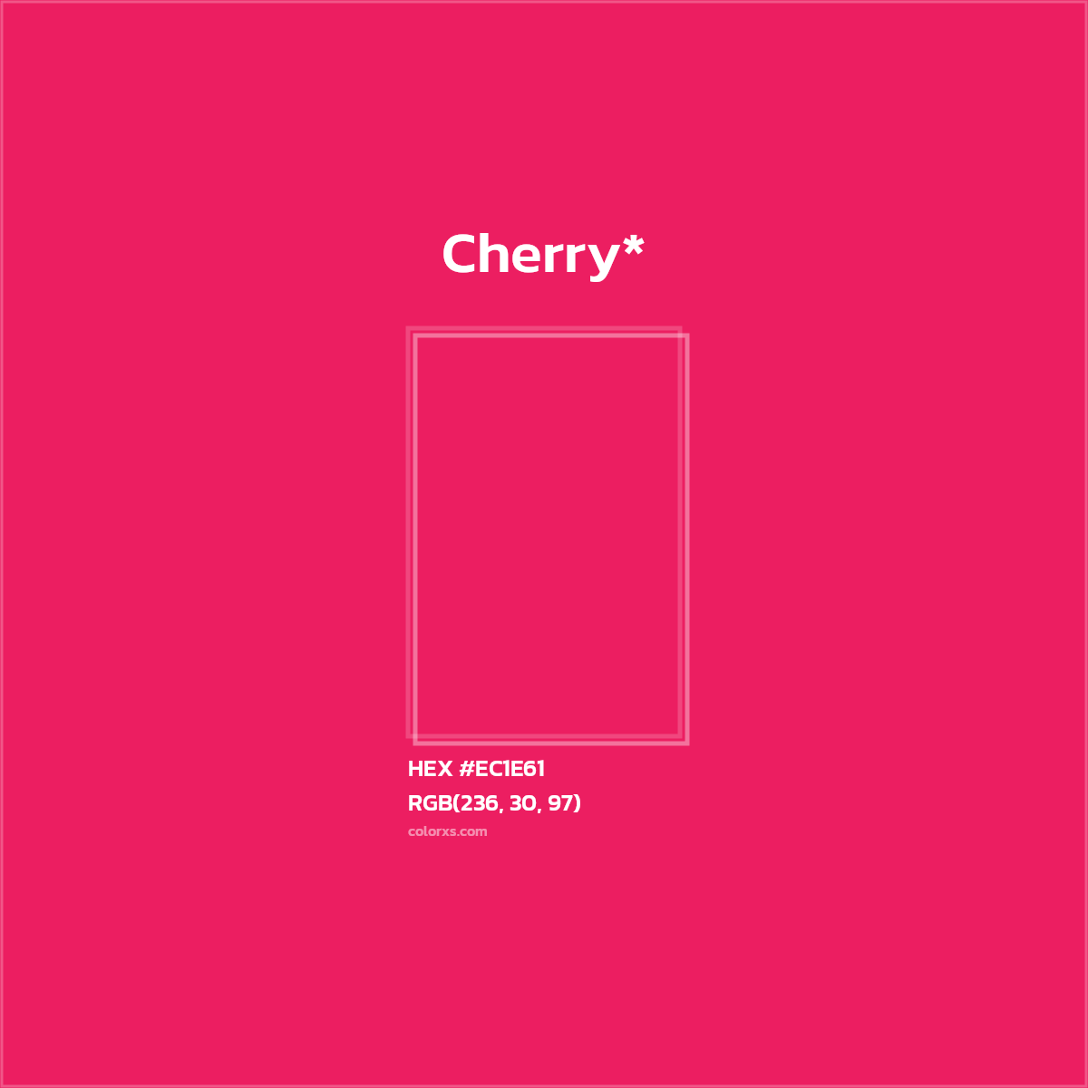 #EC1E61 hex color. RGB, RYB, CMYK, HSL, HSV codes and color conversions. Matching color names, palettes, paints.