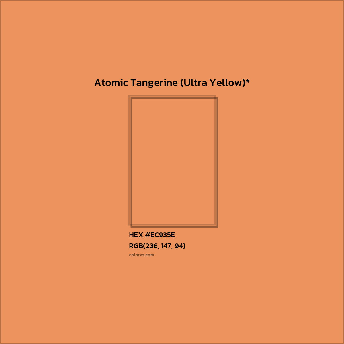 #EC935E hex color. RGB, RYB, CMYK, HSL, HSV codes and color conversions. Matching color names, palettes, paints.