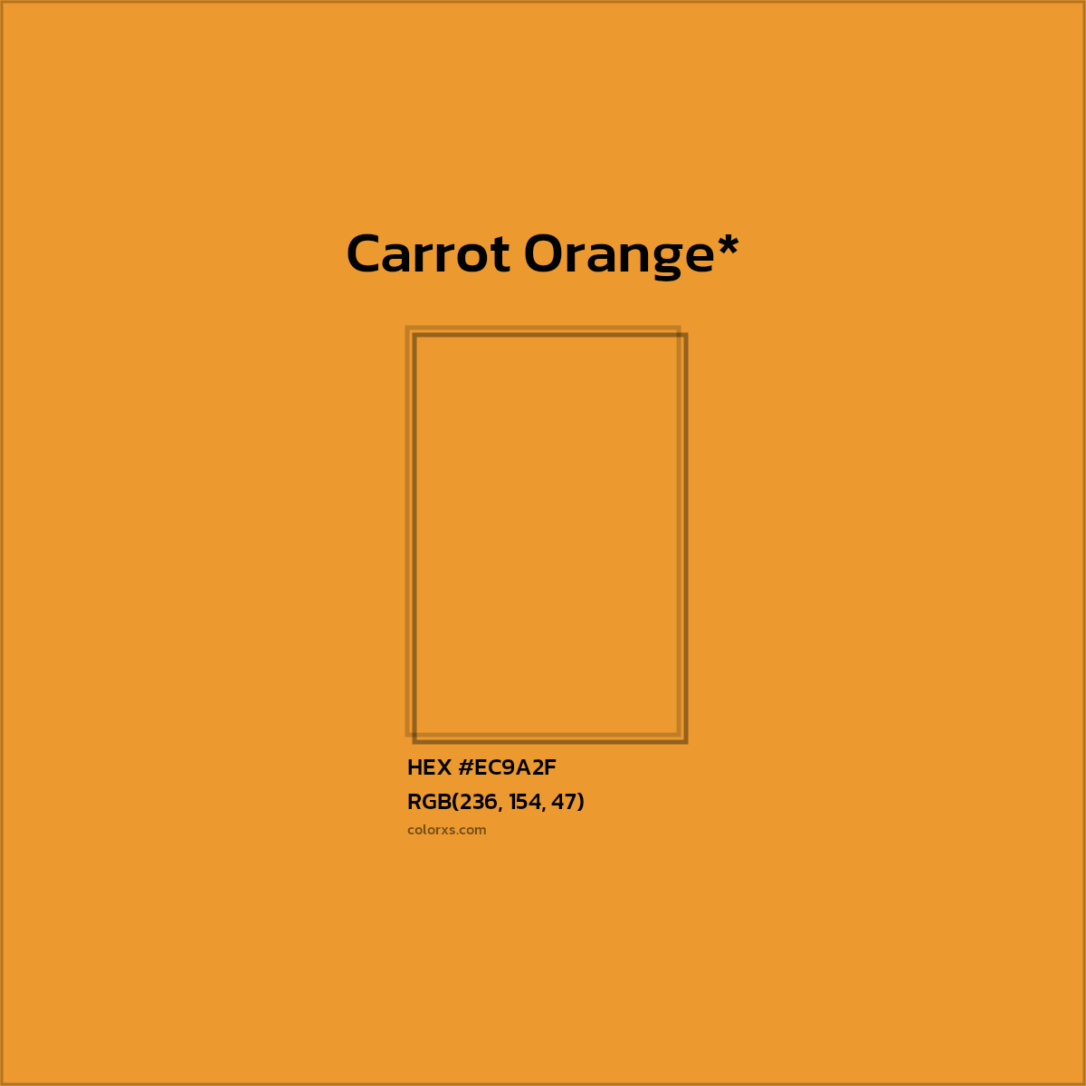 #EC9A2F hex color. RGB, RYB, CMYK, HSL, HSV codes and color conversions. Matching color names, palettes, paints.