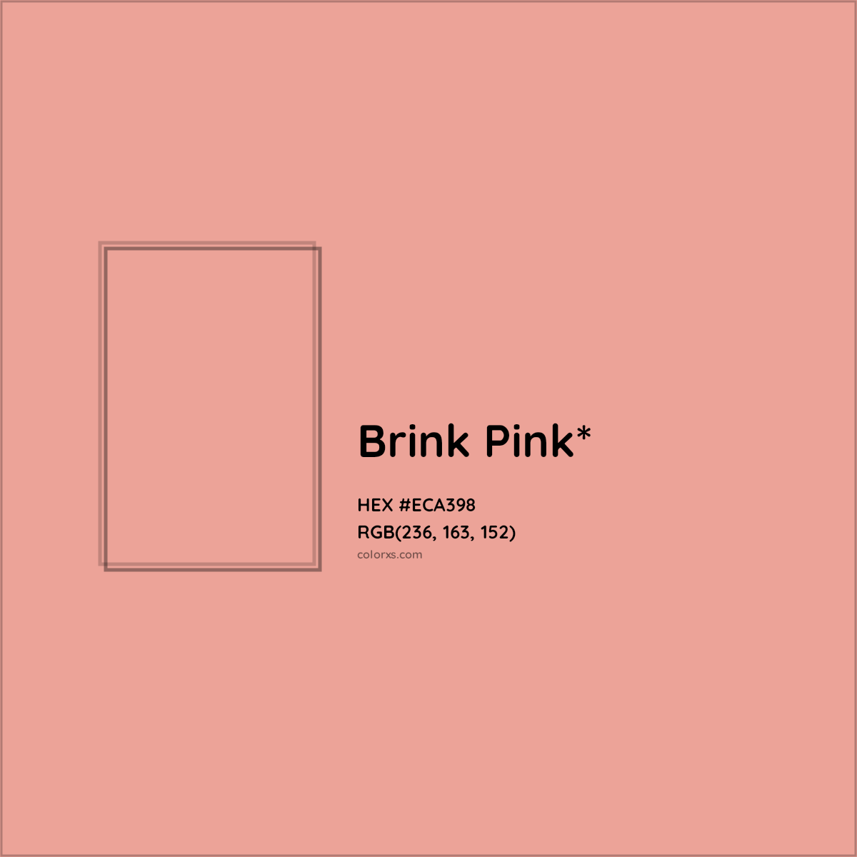 #ECA398 hex color. RGB, RYB, CMYK, HSL, HSV codes and color conversions. Matching color names, palettes, paints.