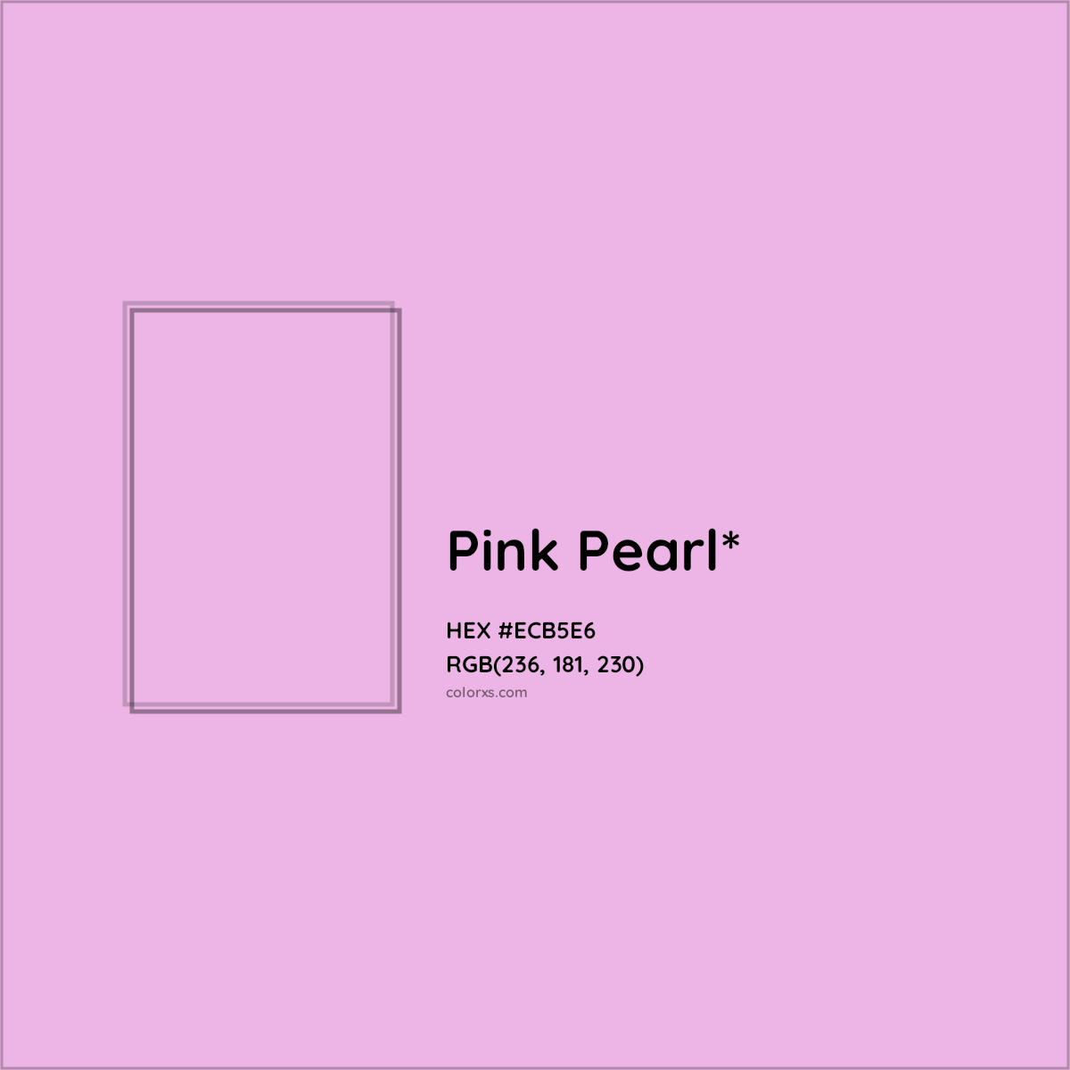 #ECB5E6 hex color. RGB, RYB, CMYK, HSL, HSV codes and color conversions. Matching color names, palettes, paints.