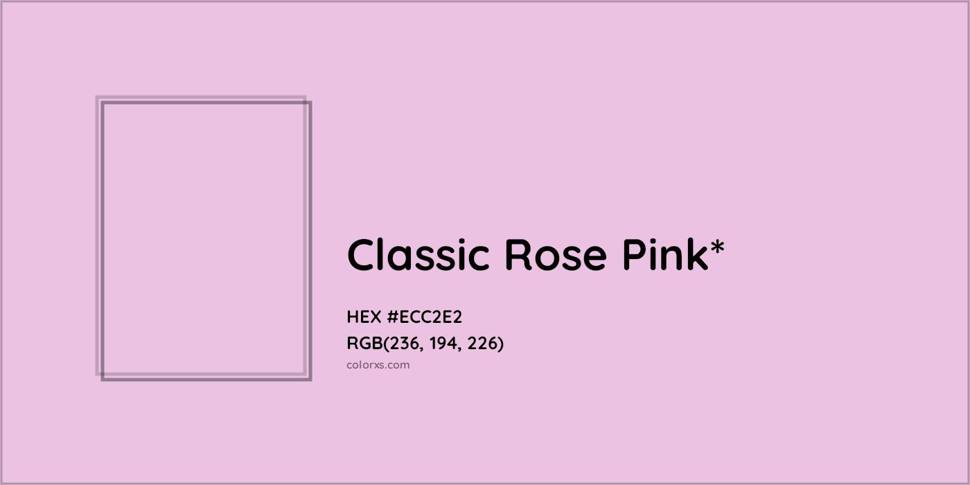 #ECC2E2 hex color. RGB, RYB, CMYK, HSL, HSV codes and color conversions. Matching color names, palettes, paints.