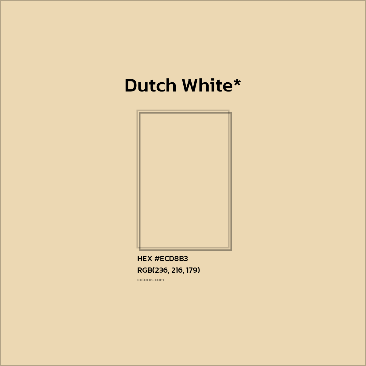 #ECD8B3 hex color. RGB, RYB, CMYK, HSL, HSV codes and color conversions. Matching color names, palettes, paints.