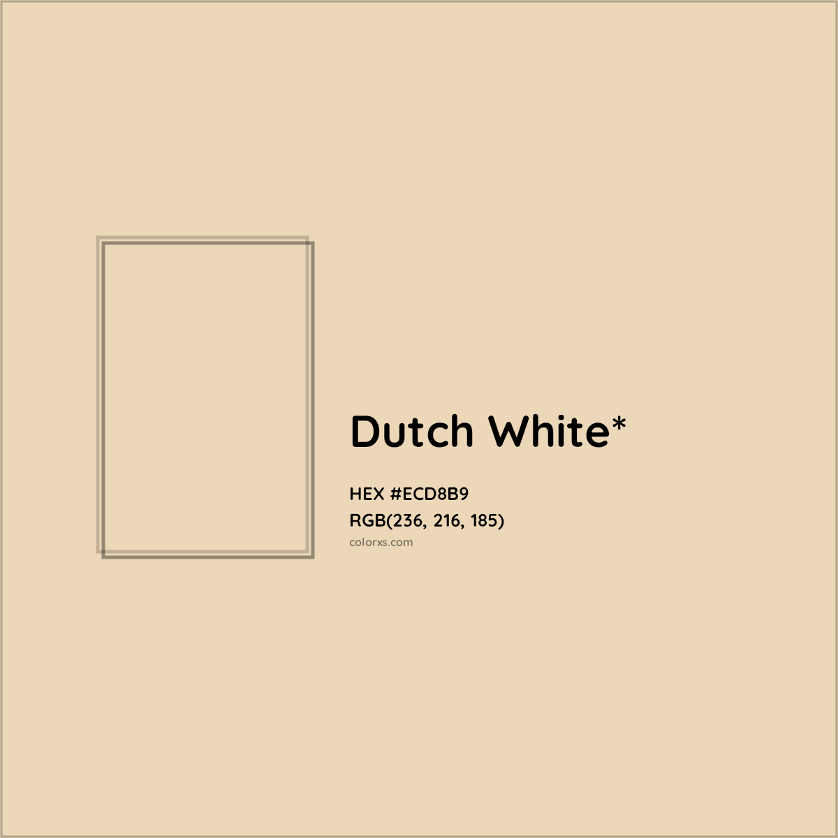 #ECD8B9 hex color. RGB, RYB, CMYK, HSL, HSV codes and color conversions. Matching color names, palettes, paints.