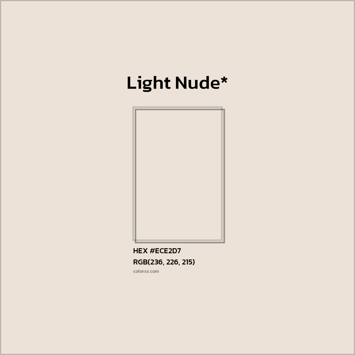 #ECE2D7 hex color. RGB, RYB, CMYK, HSL, HSV codes and color conversions. Matching color names, palettes, paints.
