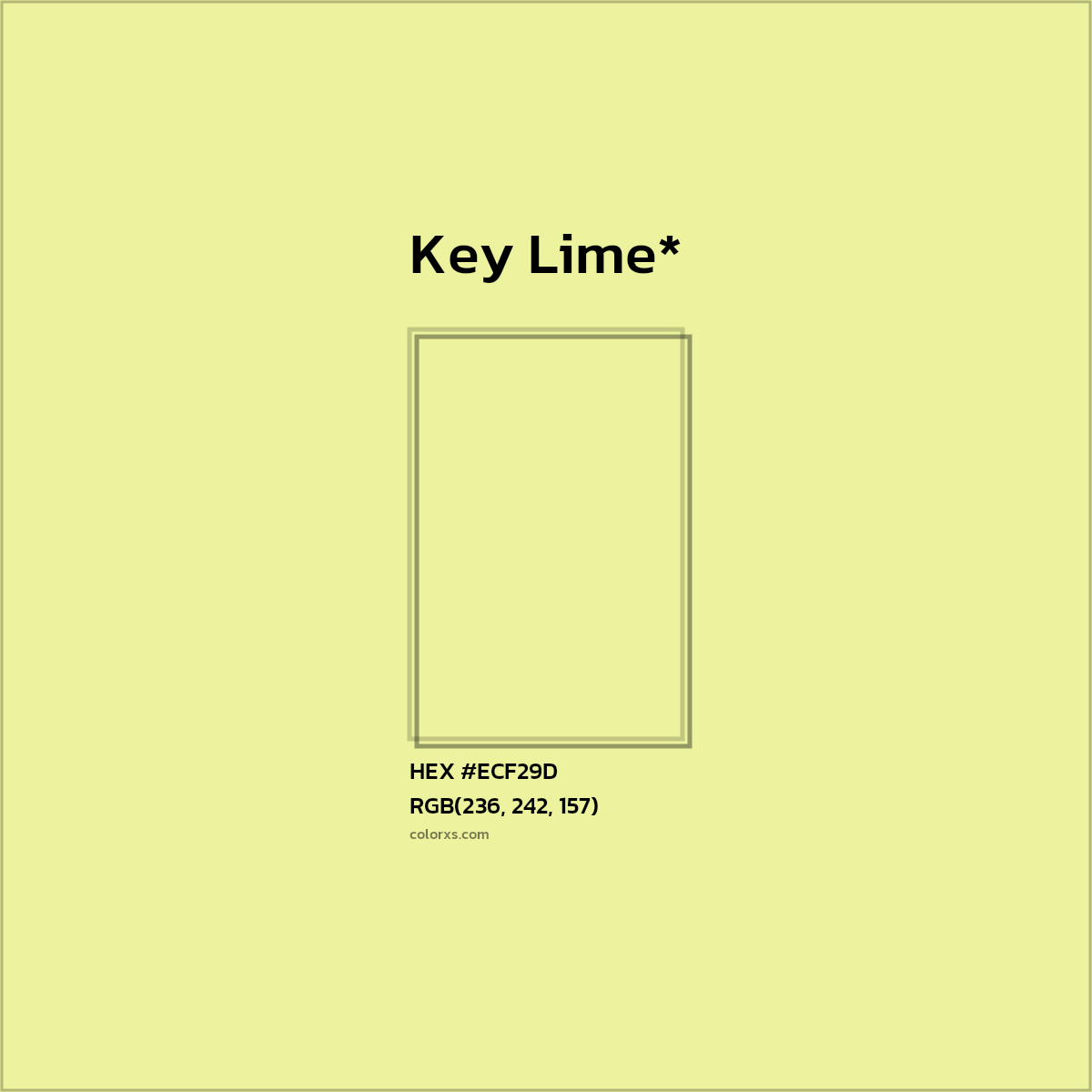 #ECF29D hex color. RGB, RYB, CMYK, HSL, HSV codes and color conversions. Matching color names, palettes, paints.