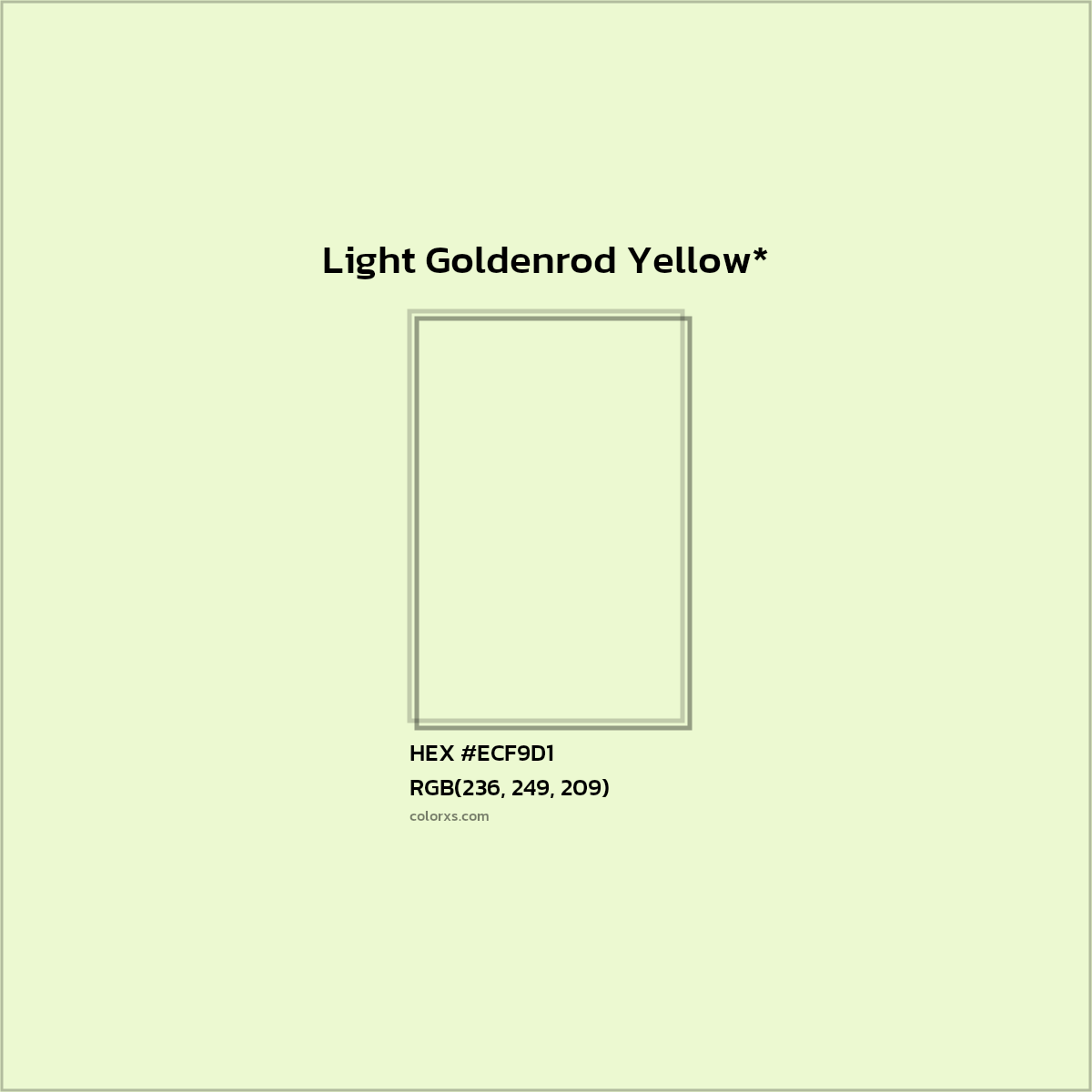 #ECF9D1 hex color. RGB, RYB, CMYK, HSL, HSV codes and color conversions. Matching color names, palettes, paints.