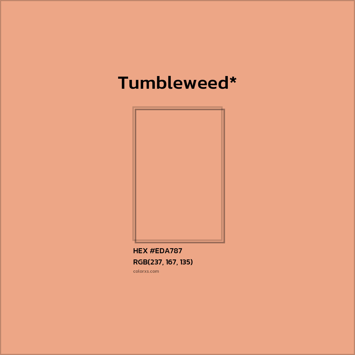 #EDA787 hex color. RGB, RYB, CMYK, HSL, HSV codes and color conversions. Matching color names, palettes, paints.