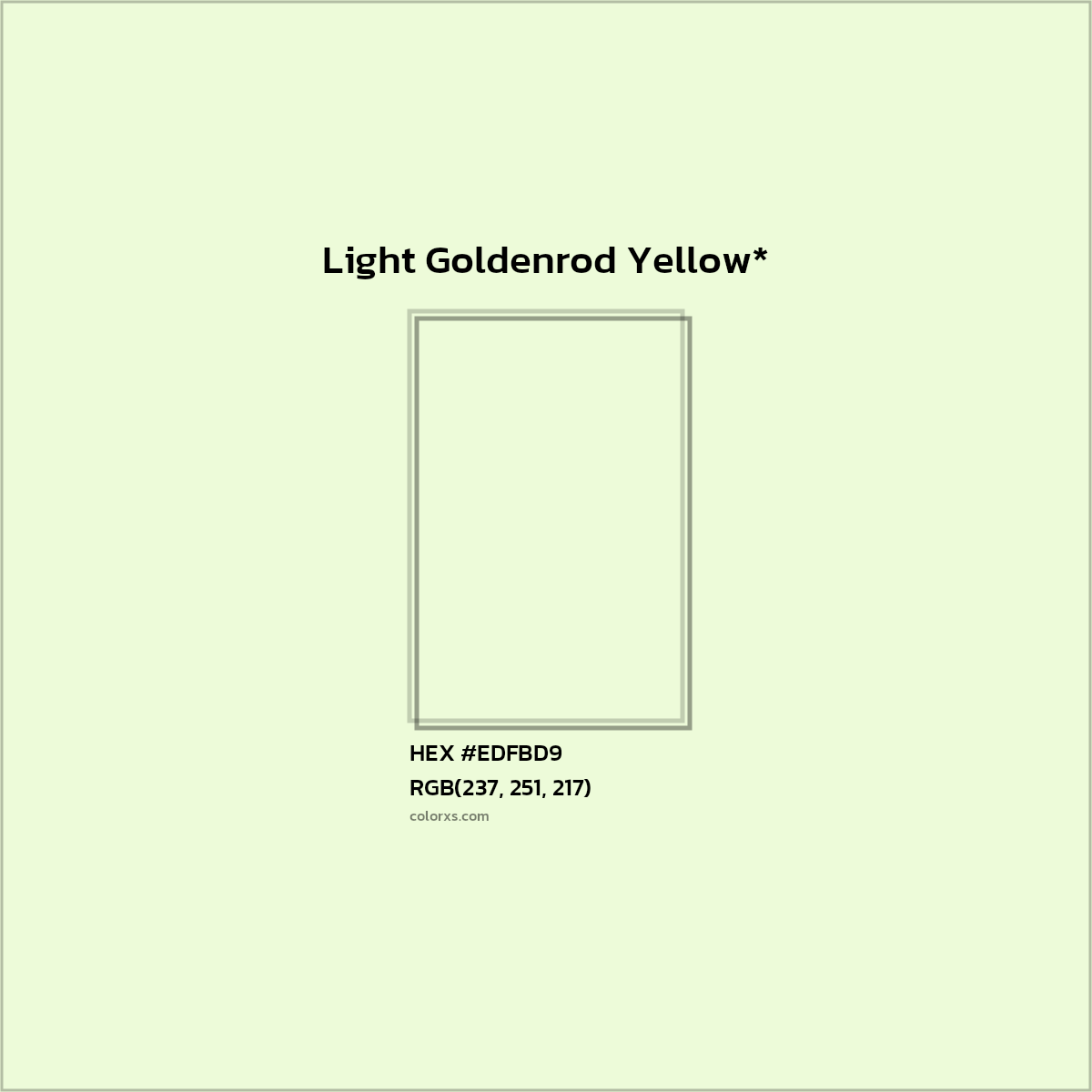 #EDFBD9 hex color. RGB, RYB, CMYK, HSL, HSV codes and color conversions. Matching color names, palettes, paints.
