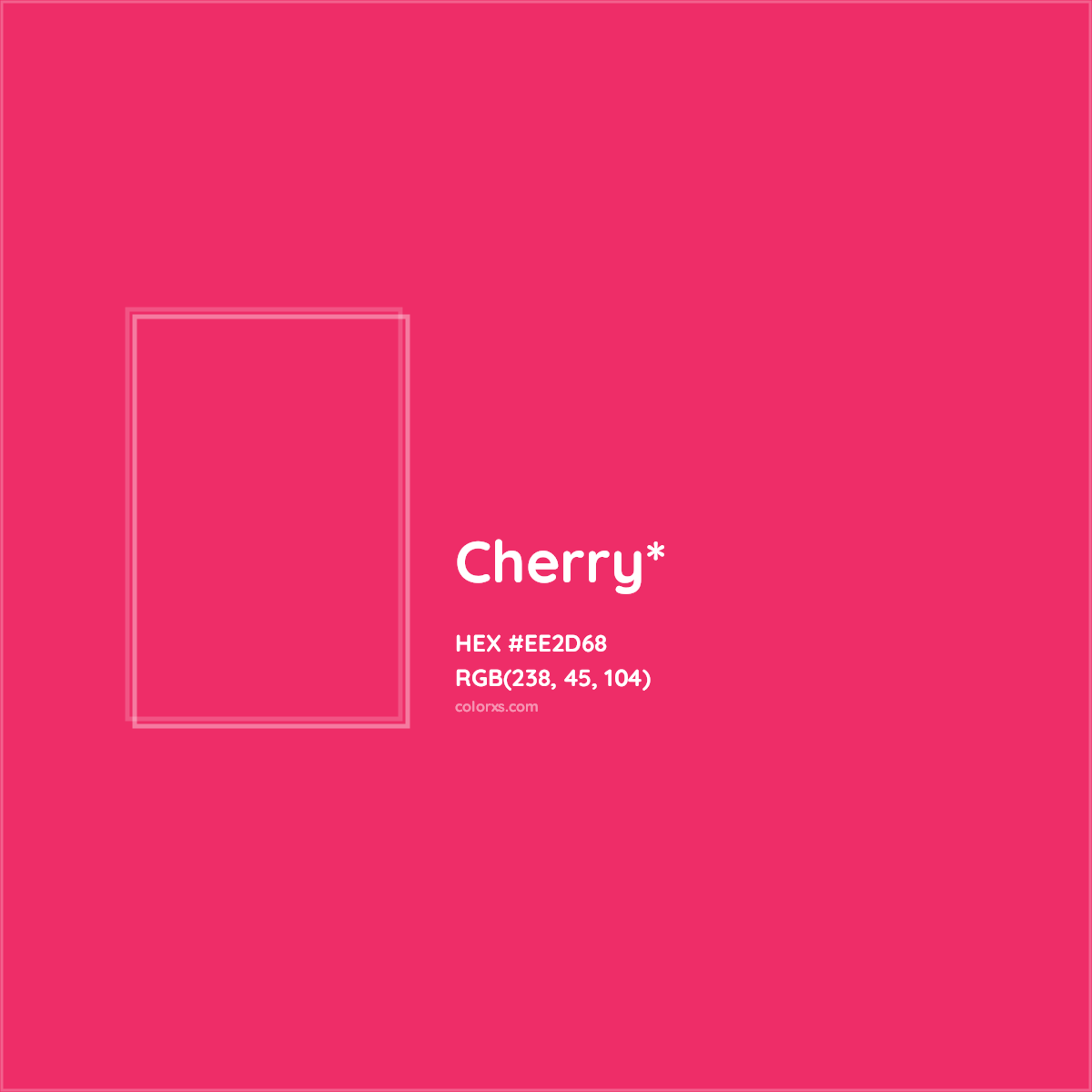 #EE2D68 hex color. RGB, RYB, CMYK, HSL, HSV codes and color conversions. Matching color names, palettes, paints.