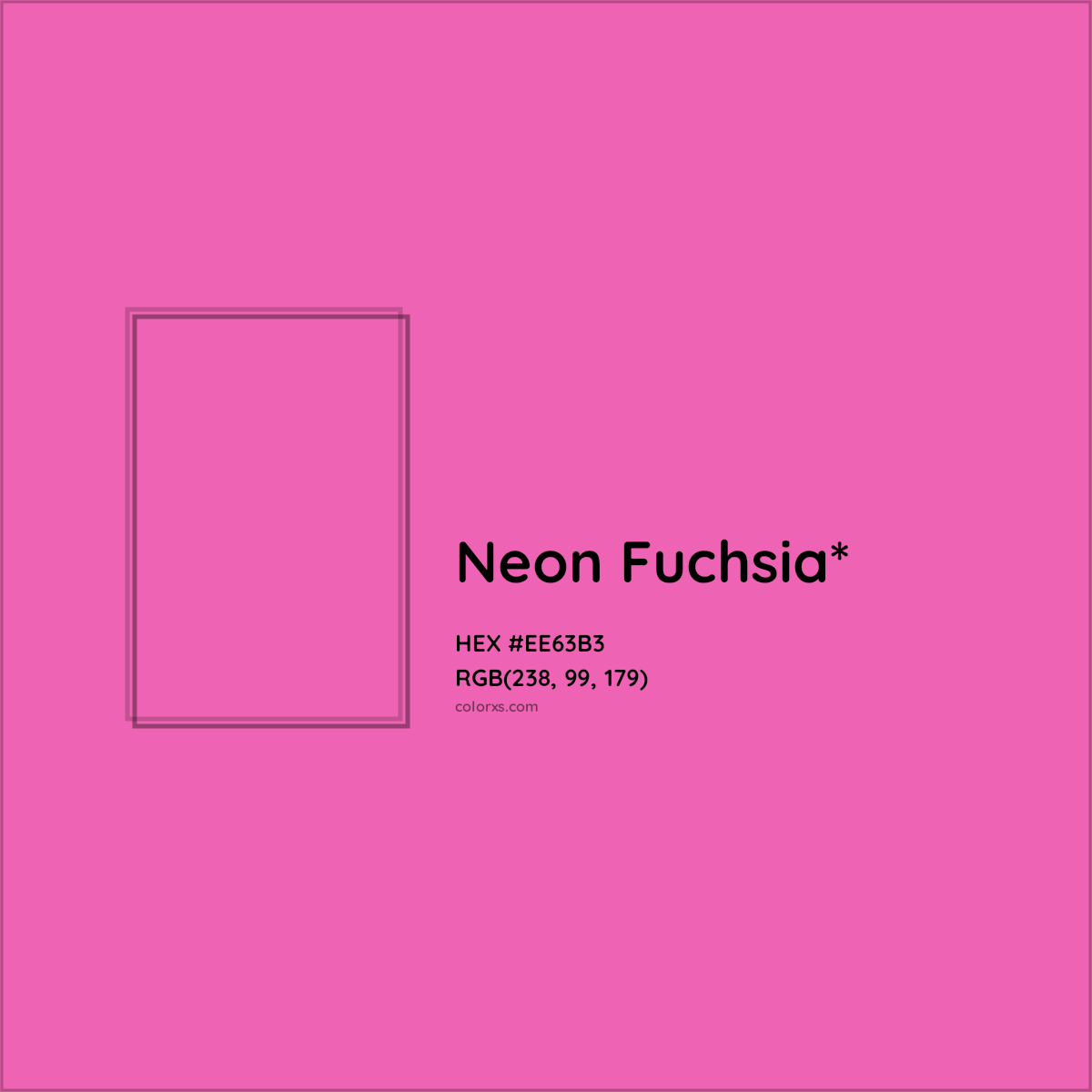 #EE63B3 hex color. RGB, RYB, CMYK, HSL, HSV codes and color conversions. Matching color names, palettes, paints.