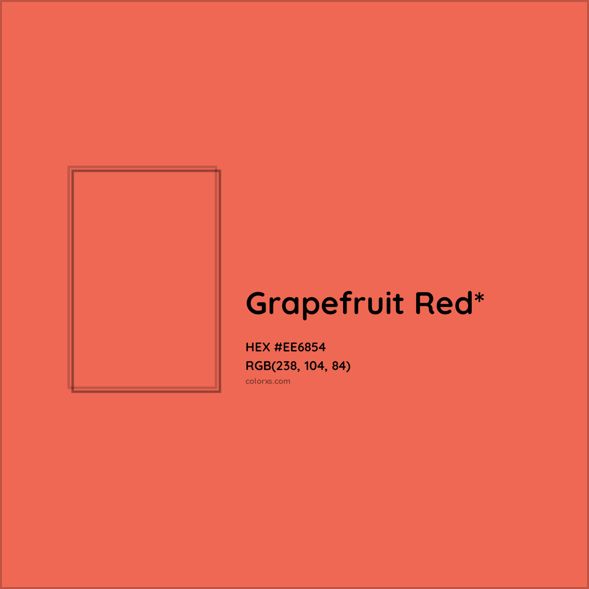 #EE6854 hex color. RGB, RYB, CMYK, HSL, HSV codes and color conversions. Matching color names, palettes, paints.