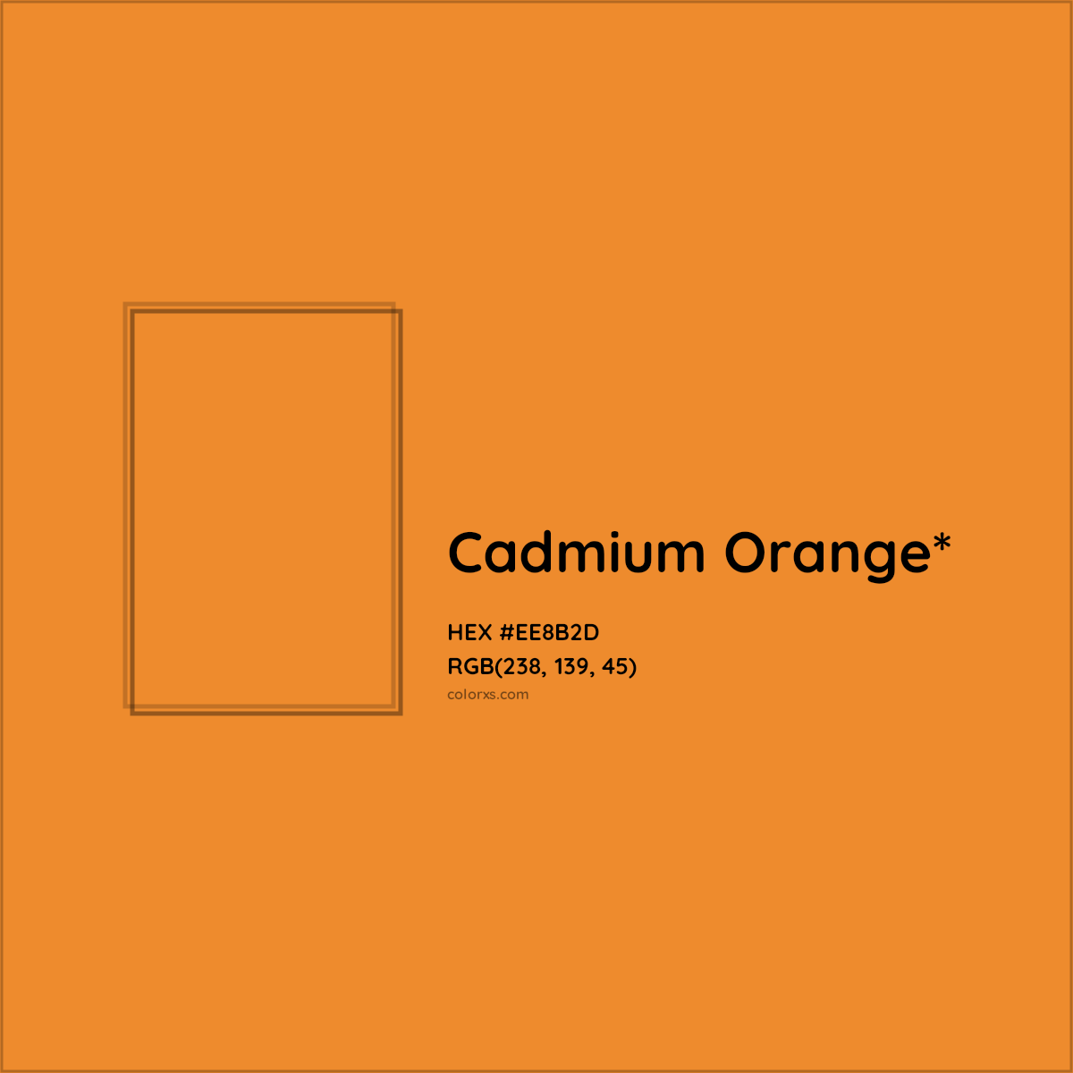 #EE8B2D hex color. RGB, RYB, CMYK, HSL, HSV codes and color conversions. Matching color names, palettes, paints.