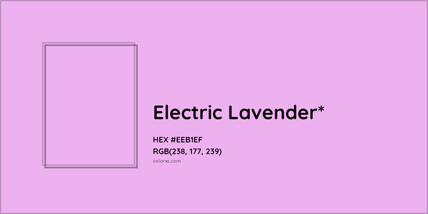 #EEB1EF hex color. RGB, RYB, CMYK, HSL, HSV codes and color conversions. Matching color names, palettes, paints.