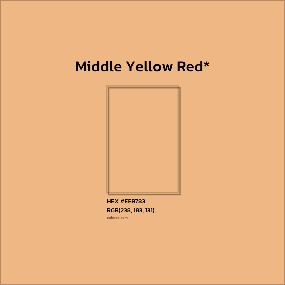#EEB783 hex color. RGB, RYB, CMYK, HSL, HSV codes and color conversions. Matching color names, palettes, paints.