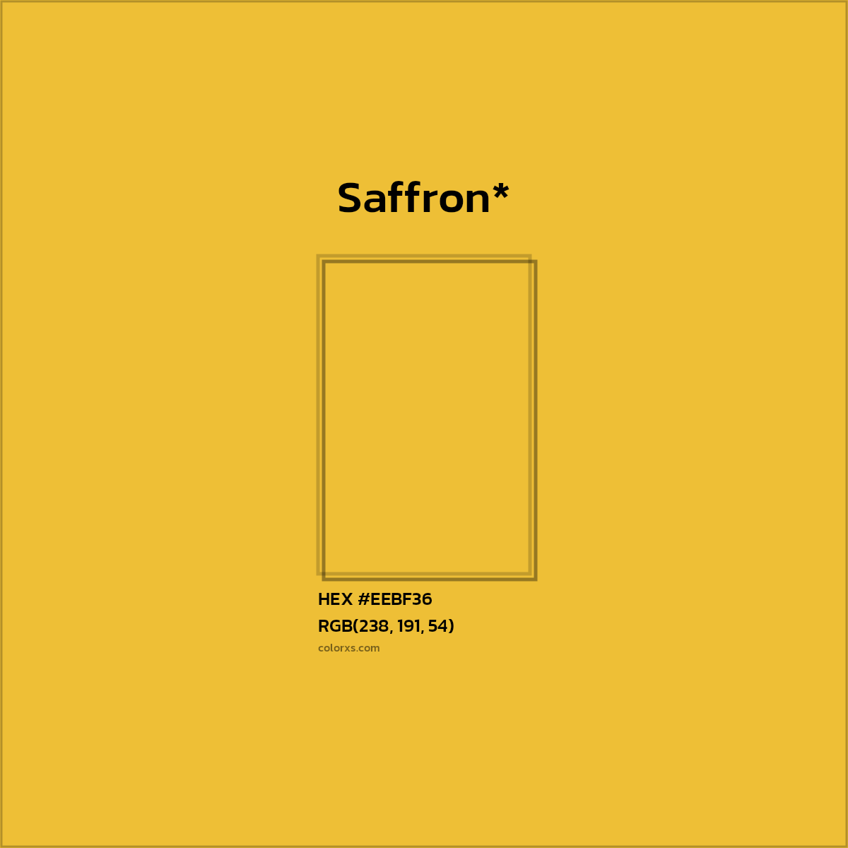#EEBF36 hex color. RGB, RYB, CMYK, HSL, HSV codes and color conversions. Matching color names, palettes, paints.