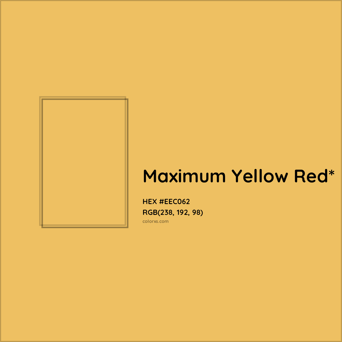 #EEC062 hex color. RGB, RYB, CMYK, HSL, HSV codes and color conversions. Matching color names, palettes, paints.