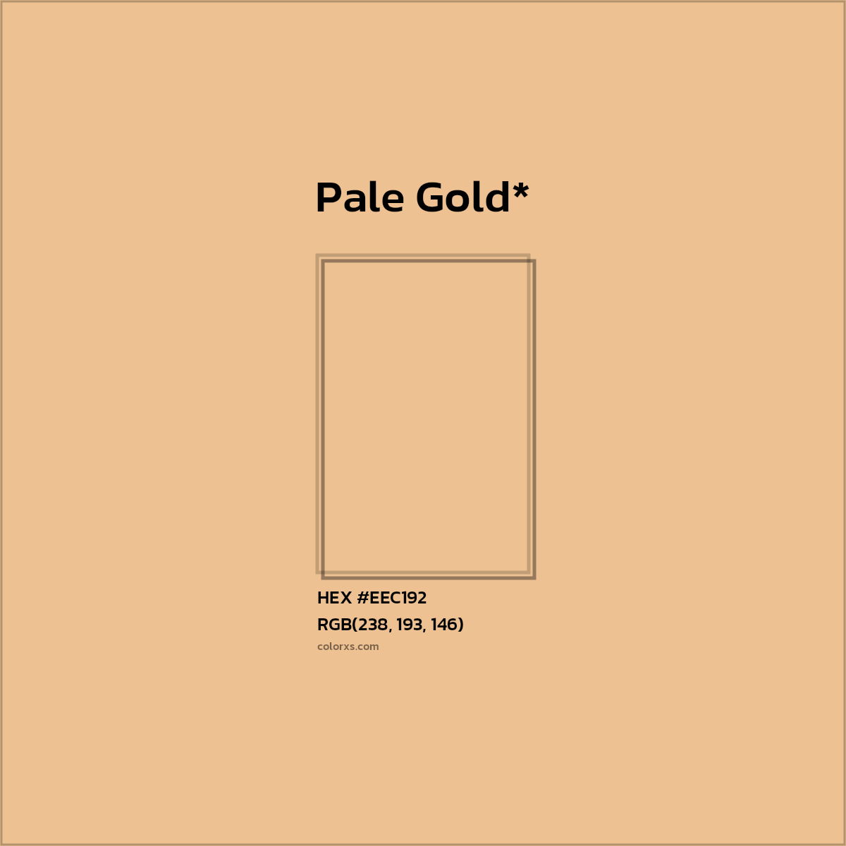 #EEC192 hex color. RGB, RYB, CMYK, HSL, HSV codes and color conversions. Matching color names, palettes, paints.