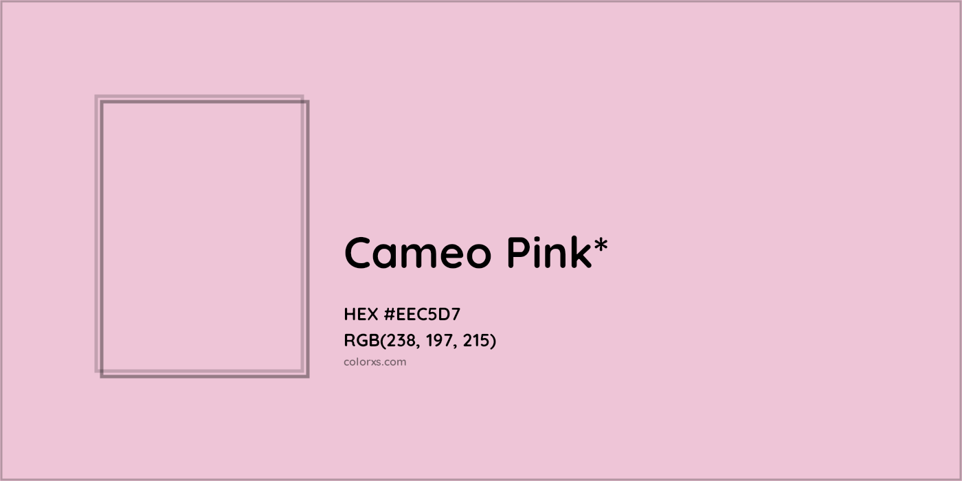 #EEC5D7 hex color. RGB, RYB, CMYK, HSL, HSV codes and color conversions. Matching color names, palettes, paints.