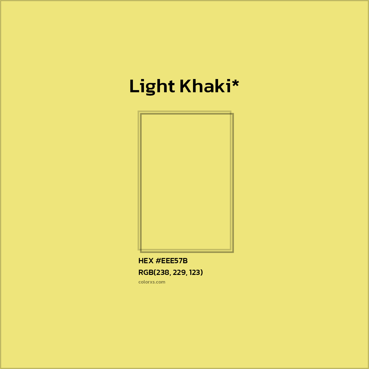 #EEE57B hex color. RGB, RYB, CMYK, HSL, HSV codes and color conversions. Matching color names, palettes, paints.