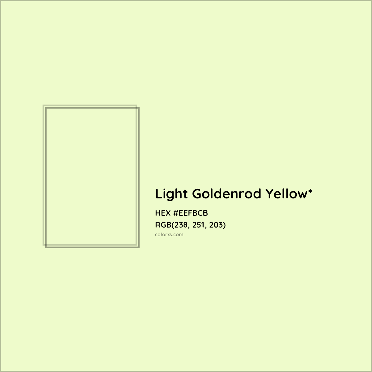 #EEFBCB hex color. RGB, RYB, CMYK, HSL, HSV codes and color conversions. Matching color names, palettes, paints.
