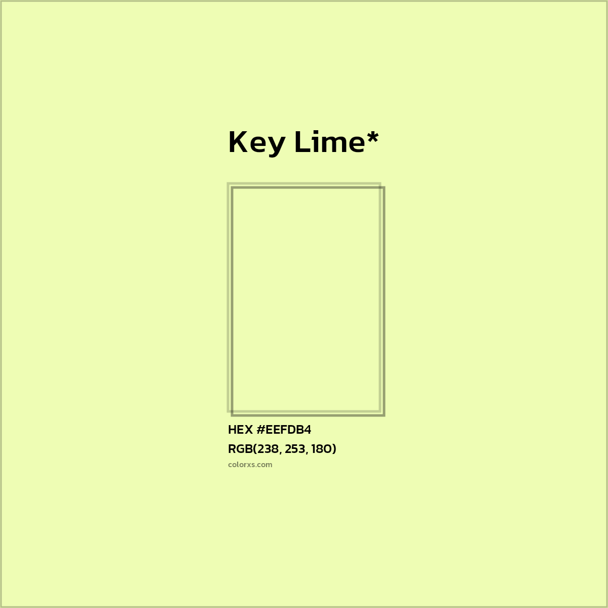 #EEFDB4 hex color. RGB, RYB, CMYK, HSL, HSV codes and color conversions. Matching color names, palettes, paints.